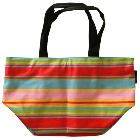 Vincelli Zippered Tote, Beach Bag, Shopper, Travel, Bucket Style Striped - Picture 1 of 12